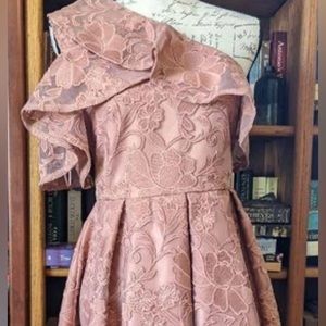 Two Sisters Women's Dress Size 6 Mauve Cami One Shoulder Floral NWT High Low Hem